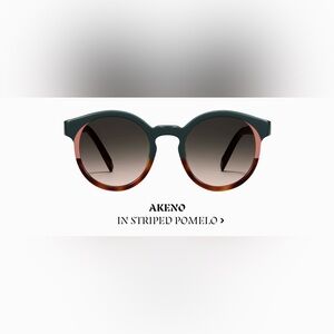 Warby Parker Akeno Sunglasses In Striped Pomelo With A Color-Blocked Frame